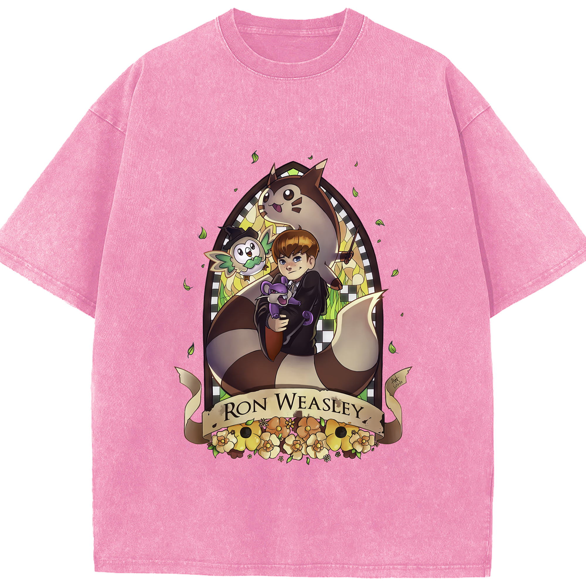 （画像用） Harry Potter ハリー・ポッターシリーズ 綿100% ヴィンテージ風 半袖Tシャツ（フロントプリント）